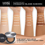 MAKE OVER Prismatic Glow Hydrate Blush Bundle: Hydrastay Prismatic Glass Cushion + Hydrastay Liquid Tint Blush - Paket Cushion Glow Blush On Tahan Lama Flawless Baru CreamBlush