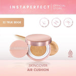 INSTAPERFECT Real Skin Cushion Complete Package (Skinover Air Cushion + Refill) Full Coverage Semi Matte Finish- Bundle Lengkap Make Up Tahan Lama