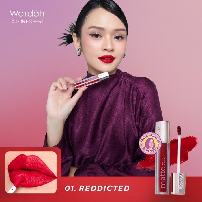 MOST LOVED! WARDAH Matte Lip Cream 4 g Warna Intense dan Tahan Lama Matte Finish Teksture Creamy Liptint Lip Stain Lipstik Lip Tint Lip Matte Lipstick Lipcream Glossy Longlasting Waterproof Tahan Lama Makeup Dark Lips Two Tone Lip Library