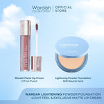 [BUNDLE] WARDAH Paket Exclusive Two Way Cake Lightening Powder Foundation Light Feel Flawless 12 g x Exclusive Matte Lip Cream 4g Basic Make Up - Makeup - Cocok Dipakai dengan Cushion