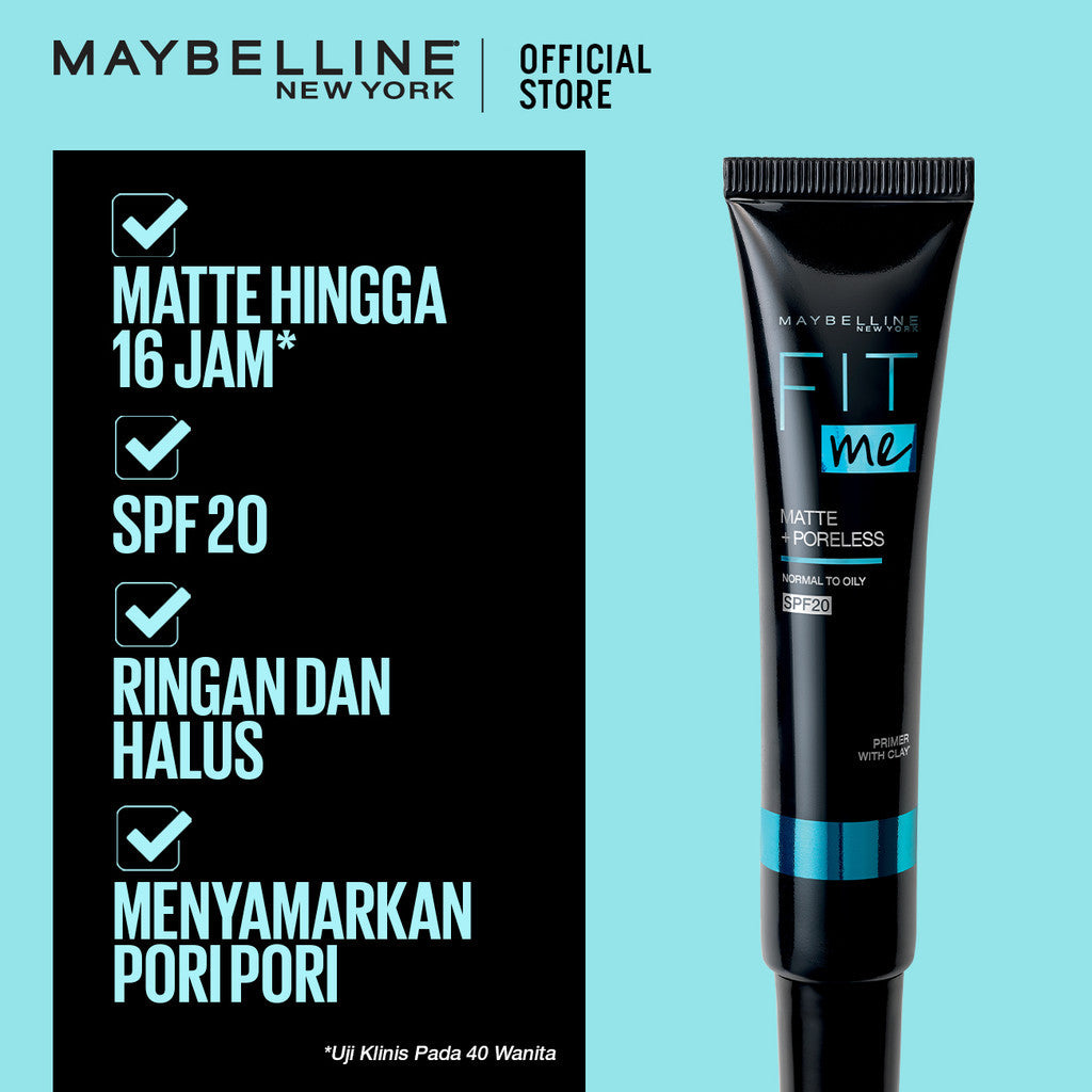 MAYBELLINE OFFICIAL Paket Hemat Face Makeup Fit Me Primer + Liquid Foundation 128 + Concealer 30 | Kulit Kuning Langsat
