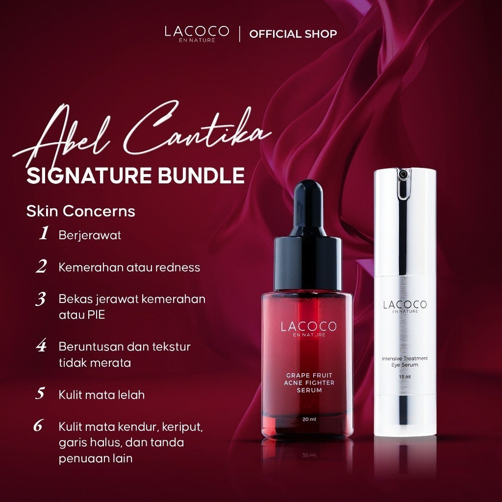 [Abel Cantika Signature Bundle] Grape Fruit Acne Serum 20ml + Intensive Eye Serum #BeyiNgeracunLacoco
