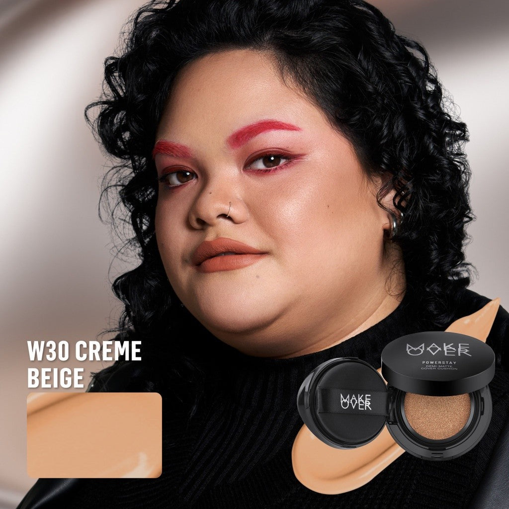[TINTINTINWIN'S PICKS] MAKE OVER Powerstay Demi-Matte Cover Cushion - Cushion Matte High Coverage Foundation Compact Ringan Oil Control Make Up Wajah Tahan Lama 24 Jam Non-Comedogenic BEST SELLER Concealer Make Up