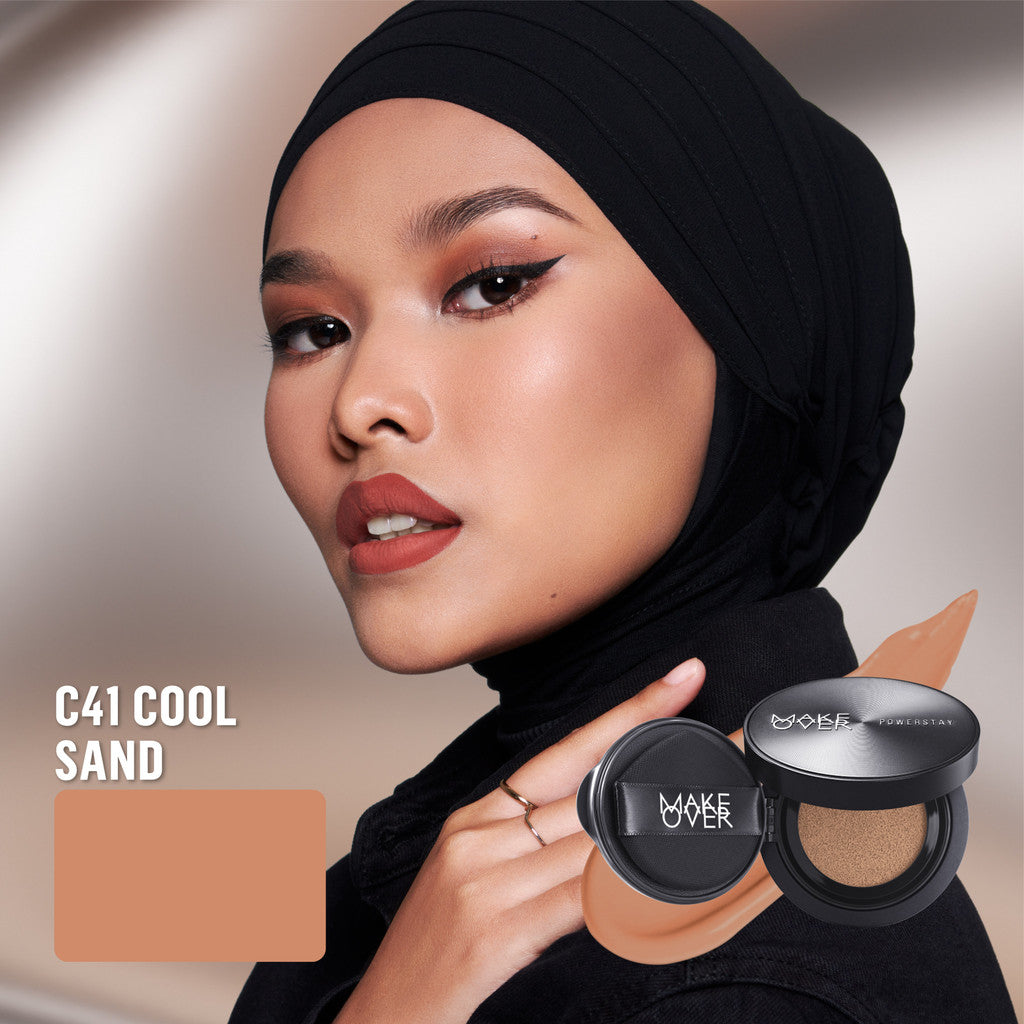 NEW! MAKE OVER Powerstay Sync Matte Cushion - Smart AI Matte Cushion High Coverage Zero Oxidation Oil Control Foundation Compact Makeup Concealer