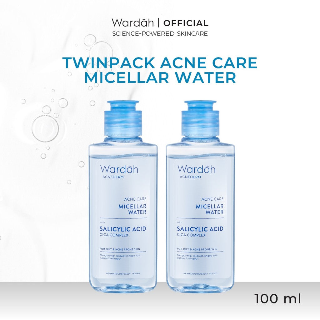 [TWINPACK] WARDAH Micellar Water 100ml All Series - Perfect Bright, Calm and Soothe Nature Daily, Acnederm, Lightening Oil Infused - Pembersih Wajah Make Up Remover Waterproof Tanpa Bilas - Skincare
