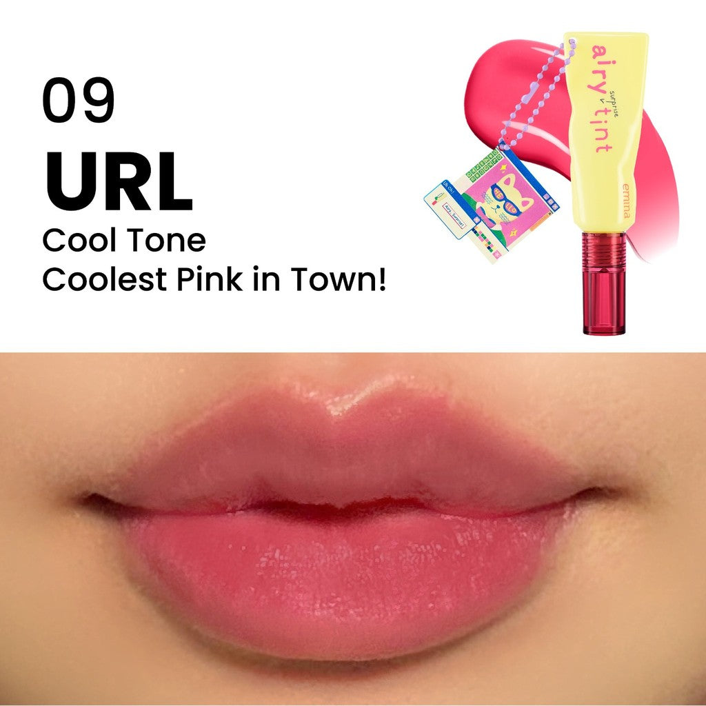 Emina Airy Surprise Tint x Muzik Tiger 3 g + Keychain - Lip Tint Ringan, Longlasting, Tahan Lama, Waterproof