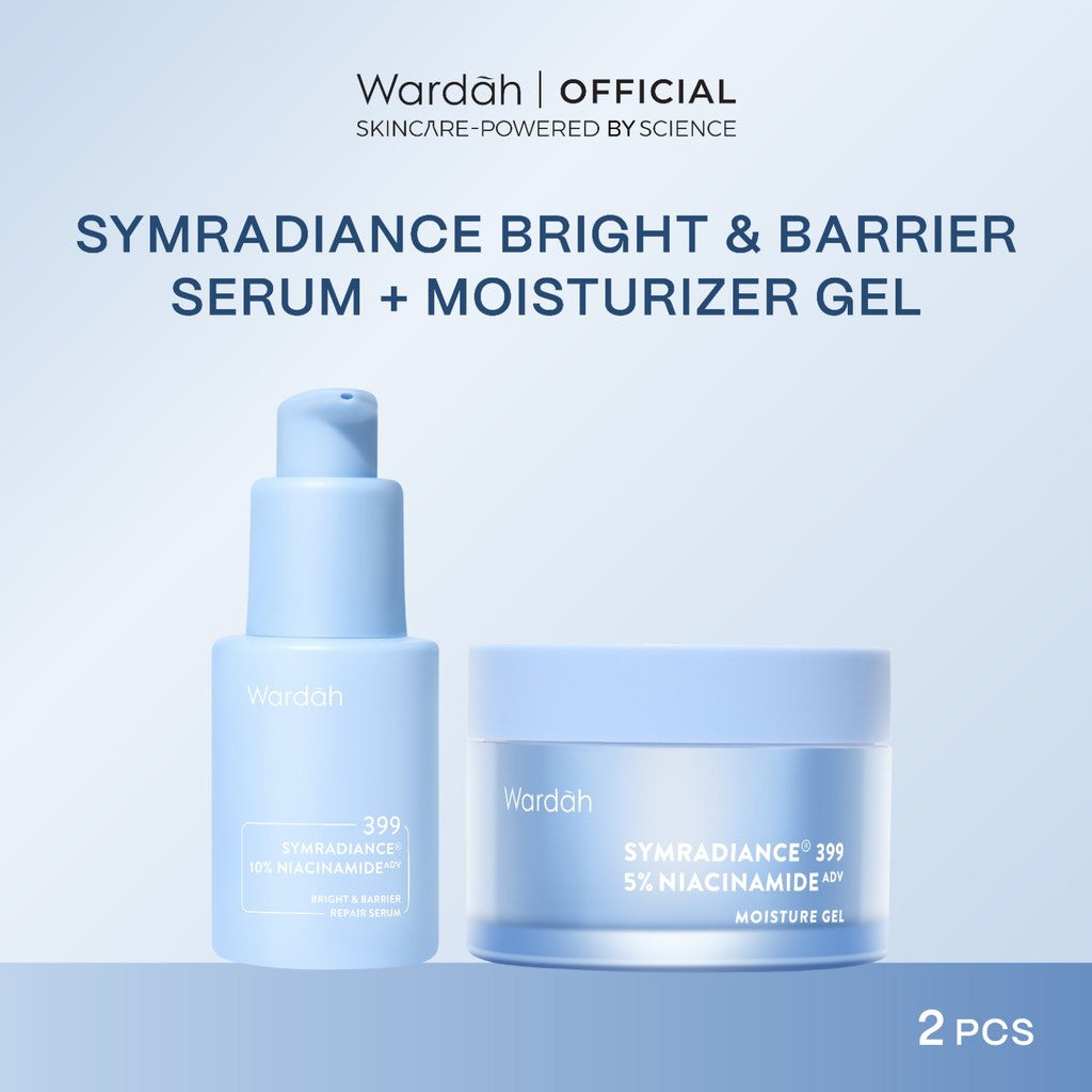 WARDAH Lightening Symradiance 399 + 10% Niacinamide Skin Care All Series Lengkap ADV Bright & Barrier Boost - Serum dan Moisturizer Mencerahkan Kulit Kusam Bekas Jerawat, Mencegah Hiperpigmentasi, Pelembab - Skincare
