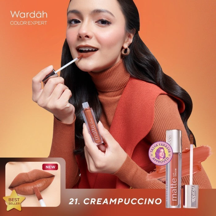 MOST LOVED! WARDAH Matte Lip Cream 4 g Warna Intense dan Tahan Lama Matte Finish Teksture Creamy Liptint Lip Stain Lipstik Lip Tint Lip Matte Lipstick Lipcream Glossy Longlasting Waterproof Tahan Lama Makeup Dark Lips Two Tone Lip Library