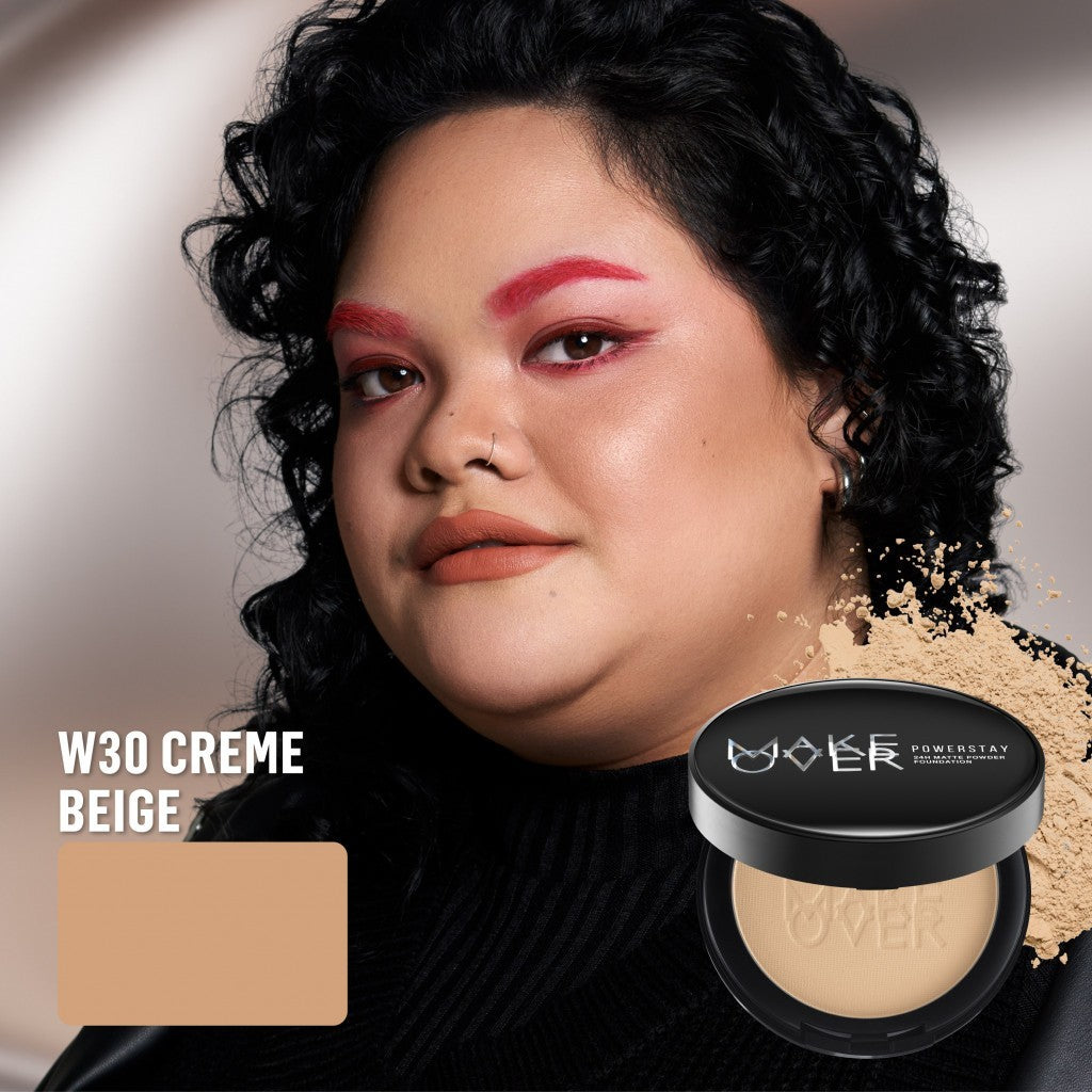 [ SPECIAL PRICE ] MAKE OVER Powerstay 24H Matte Powder Foundation -  Bedak Padat High Coverage Ringan Bedak Compact Wajah Flawless Make Up Tahan Lama 24 Jam Non-Comedogenic BEST SELLER Poreless DFW Nadya Hutagalung Pony Mira Agile Zsa Zsa Utari