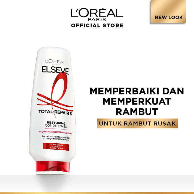 L'Oreal Paris Total Repair 5 Repairing Conditioner Memperbaiki Rambut Rusak dengan Ceramide -  265ml  - Hair Care Perawatan Rambut Loreal dengan Ceramide