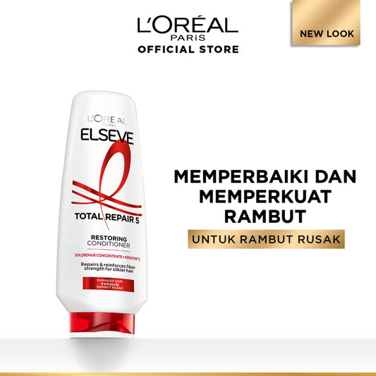 L'Oreal Paris Total Repair 5 Repairing Conditioner Memperbaiki Rambut Rusak dengan Ceramide -  265ml  - Hair Care Perawatan Rambut Loreal dengan Ceramide