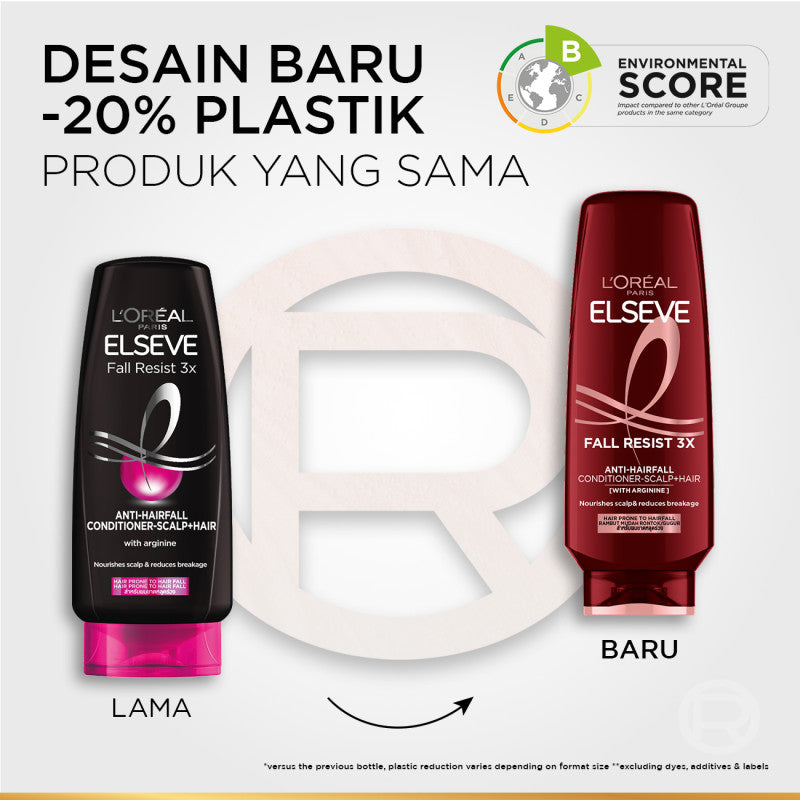 L'Oreal Paris Fall Resist 3x Anti-Hairfall Conditioner Scalp Hair Care dengan Arginine Protein - Rambut Rontok Berkurang hingga 97% 265ml