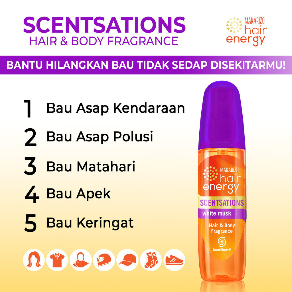 Paket Makarizo Hair Energy Scentsations White Musk & Emerald Crush 100mL