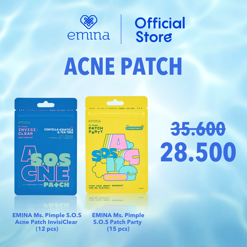 Emina Ms. Pimple Acne Patch 12 Pcs & 15 Pcs | Pimple Pacth Acne Spot Treatment Sticker Jerawat Tipis Penghilang Jerawat dengan Centella Asiatica, Tea Tree dan Chamomile