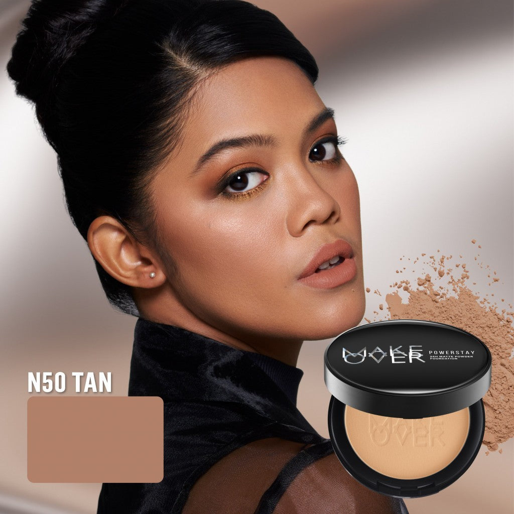 [ SPECIAL PRICE ] MAKE OVER Powerstay 24H Matte Powder Foundation -  Bedak Padat High Coverage Ringan Bedak Compact Wajah Flawless Make Up Tahan Lama 24 Jam Non-Comedogenic BEST SELLER Poreless DFW Nadya Hutagalung Pony Mira Agile Zsa Zsa Utari