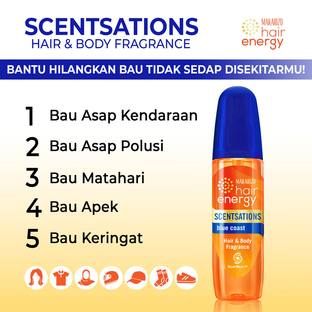 Paket Makarizo Hair Energy Scentsations Amber Wood & Blue Coast 100mL