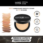 [SPECIAL 11.11] MAKE OVER Perfect Matte Face Bundle: Powerstay Sync Matte Cushion + Powerstay 24H Matte Powder Foundation - Paket Complexion Face Makeup Flawless Glow Cushion Smooth Cover 24 Jam Tahan Lama Foundation Bedak Concealer Wajah Baru