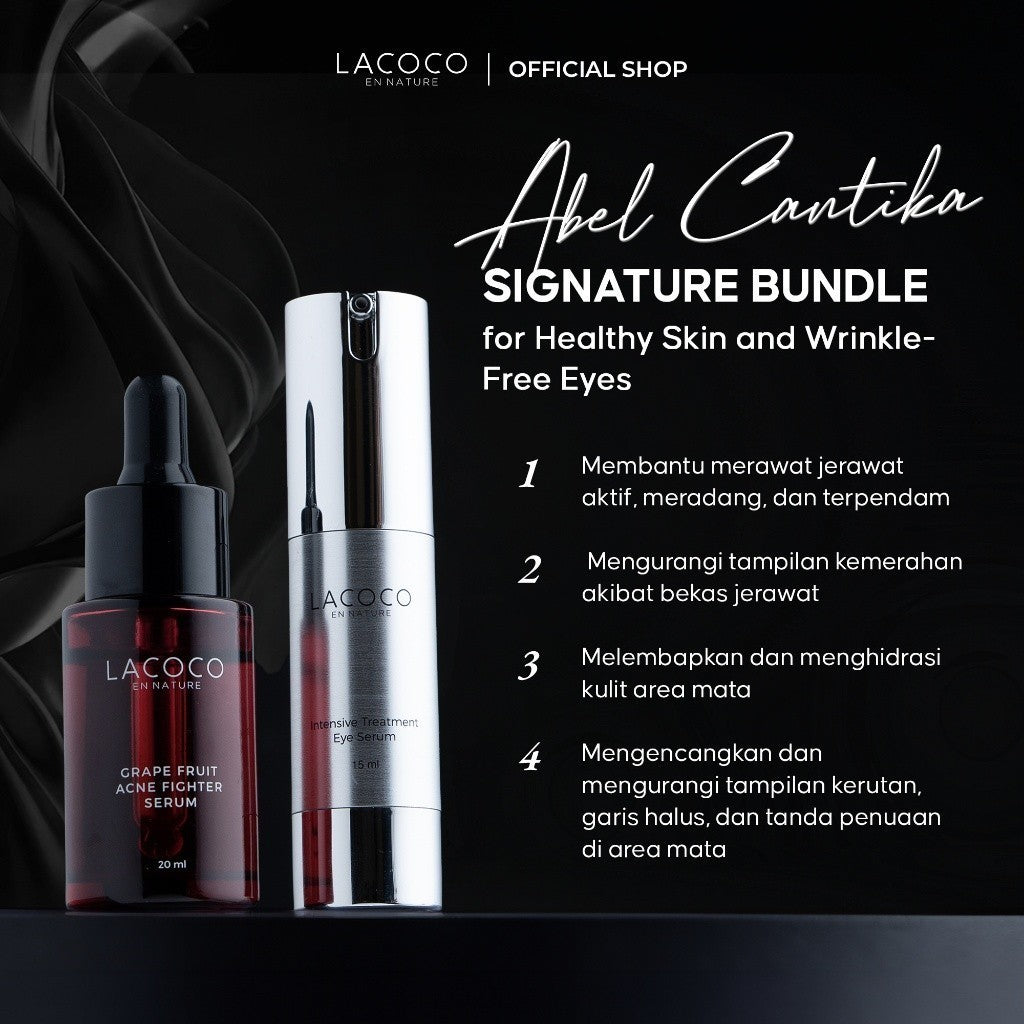 [Abel Cantika Signature Bundle] Grape Fruit Acne Serum 20ml + Intensive Eye Serum #BeyiNgeracunLacoco