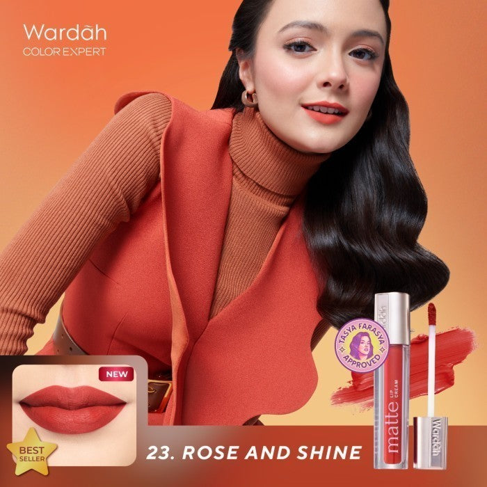 MOST LOVED! WARDAH Matte Lip Cream 4 g Warna Intense dan Tahan Lama Matte Finish Teksture Creamy Liptint Lip Stain Lipstik Lip Tint Lip Matte Lipstick Lipcream Glossy Longlasting Waterproof Tahan Lama Makeup Dark Lips Two Tone Lip Library