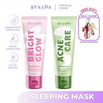 [BUNDLE 2PCS] Bynads Sleeping Mask Set Bright Glow Sleeping Mask + Acne Care Sleeping Mask 3in1 Moisturizer SleepingMask Salmon DNA by Bynads