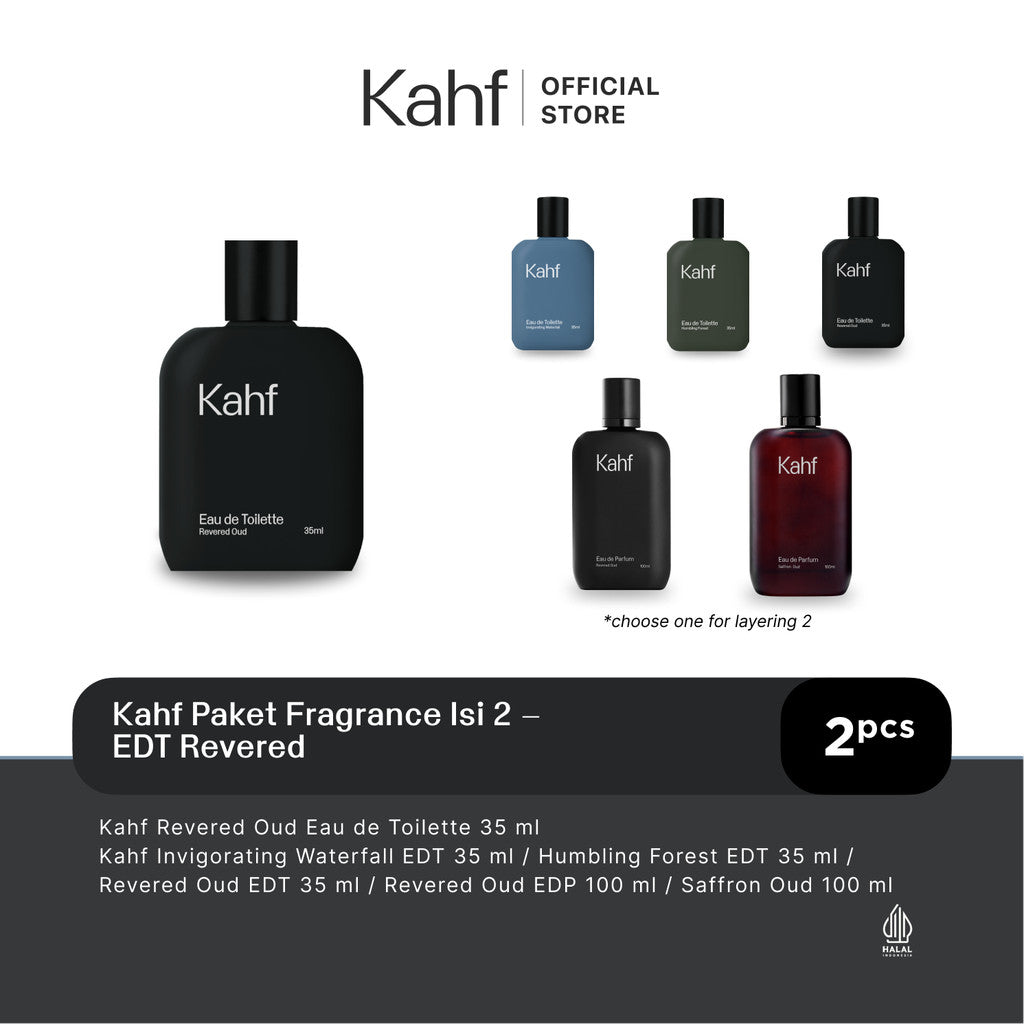 [EXCLUSIVE KAHF AFFILIATOR] Kahf Paket Fragrance isi 2 - Parfum Pria Eau de Toilette (EDT), Eau de Parfume (EDP)