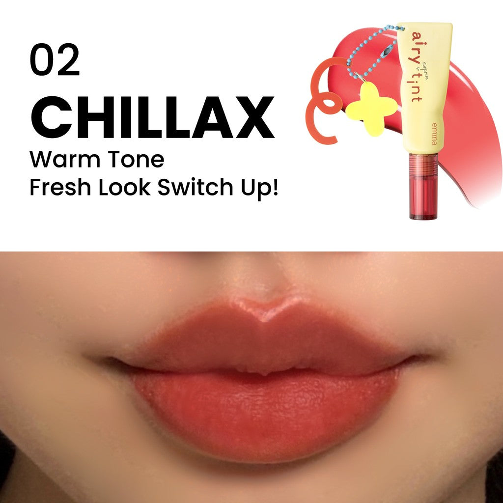 Emina Airy Surprise Tint x Muzik Tiger 3 g + Keychain - Lip Tint Ringan, Longlasting, Tahan Lama, Waterproof