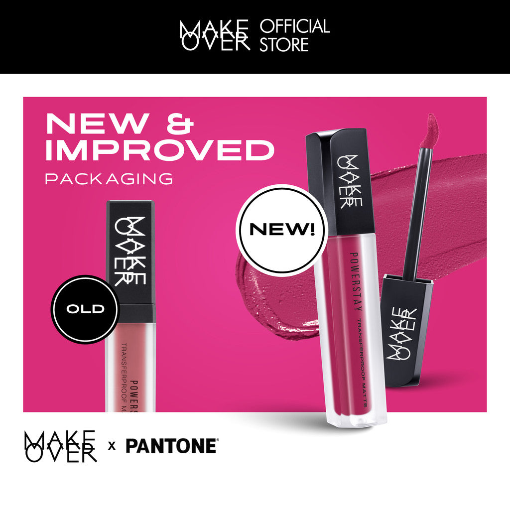 [TINTINTINWIN'S PICKS] MAKE OVER Powerstay Transferproof Matte Lip Cream - Lipcream x PANTONE Tahan Lama 14 Jam Lip Cream Tidak Kering Ringan Halus Kissproof Cocok untuk Ombre Lips Color Nude Lipstik BEST SELLER Lip Matte Lipstick 14H Make Up