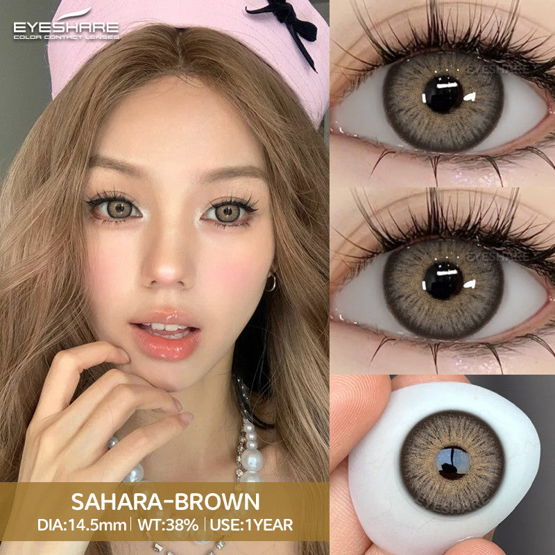 Eyeshare Softlens Big Eyes SAHARA Brown 1Pasang Lensa Kontak 14.5mm Gray Softlen