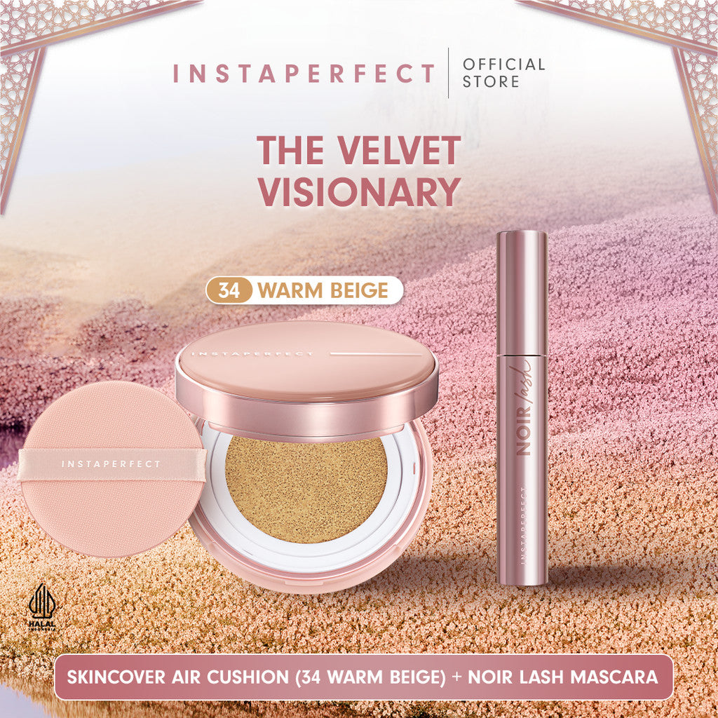 Instaperfect The Velvet Visionary Make Up (Mahogany) Look: Skin Cover Air Cushion, Silk Touch Blusher, Suede Lip Matte, Noir Lash Mascara