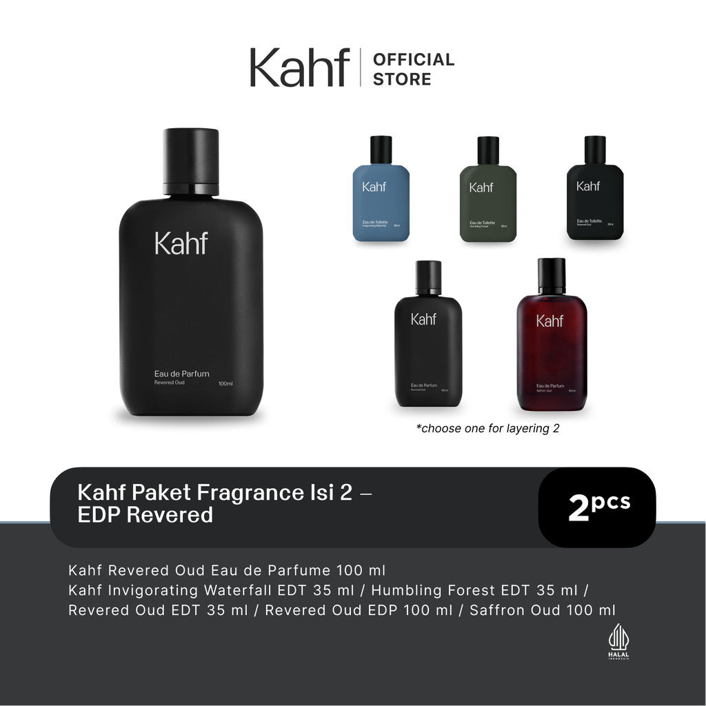 [EXCLUSIVE KAHF AFFILIATOR] Kahf Paket Fragrance isi 2 - Parfum Pria Eau de Toilette (EDT), Eau de Parfume (EDP)