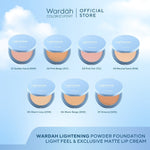 [BUNDLE] WARDAH Paket Exclusive Two Way Cake Lightening Powder Foundation Light Feel Flawless 12 g x Exclusive Matte Lip Cream 4g Basic Make Up - Makeup - Cocok Dipakai dengan Cushion