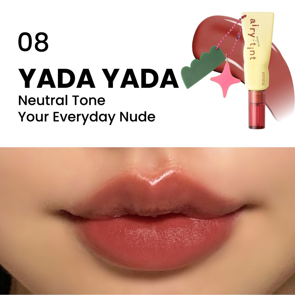 Emina Airy Surprise Tint x Muzik Tiger 3 g + Keychain - Lip Tint Ringan, Longlasting, Tahan Lama, Waterproof