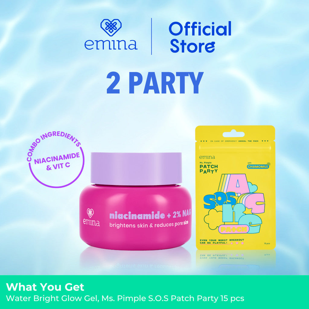Emina Bundle Gel Moisturizer + Acne Patch - Bundle Moisturizer Gel, Pimple Pacth Acne Spot Treatment Sticker Jerawat Tipis Penghilang