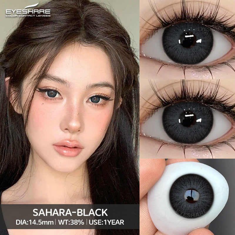 Eyeshare Softlens Big Eyes SAHARA Brown 1Pasang Lensa Kontak 14.5mm Gray Softlen