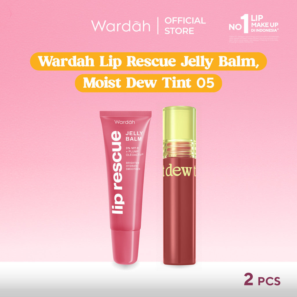[LIP CARE MENCERAHKAN] NEW! WARDAH Lip Rescue Jelly Balm Dusty Rose - Lip Therapy, Hydrating - Mencerahkan Bibir, Bibir Sehat, Plump - Glossy, Lip Matte, Liptint, Lip Stain, Lipgloss, Lip Cream, Lip tint Waterproof -Tahan Lama - Dark Lips - Bibir Pecah
