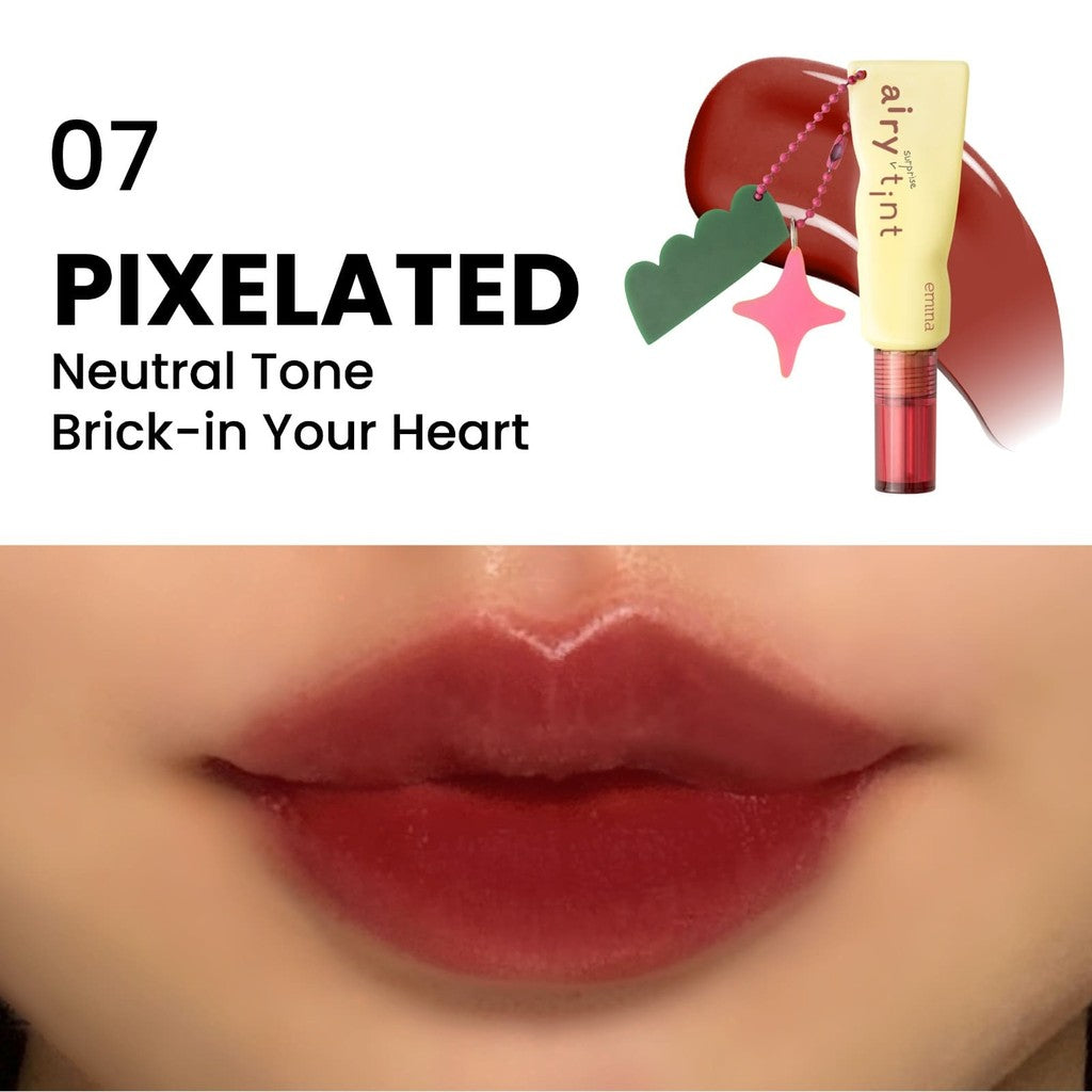 Emina Airy Surprise Tint x Muzik Tiger 3 g + Keychain - Lip Tint Ringan, Longlasting, Tahan Lama, Waterproof