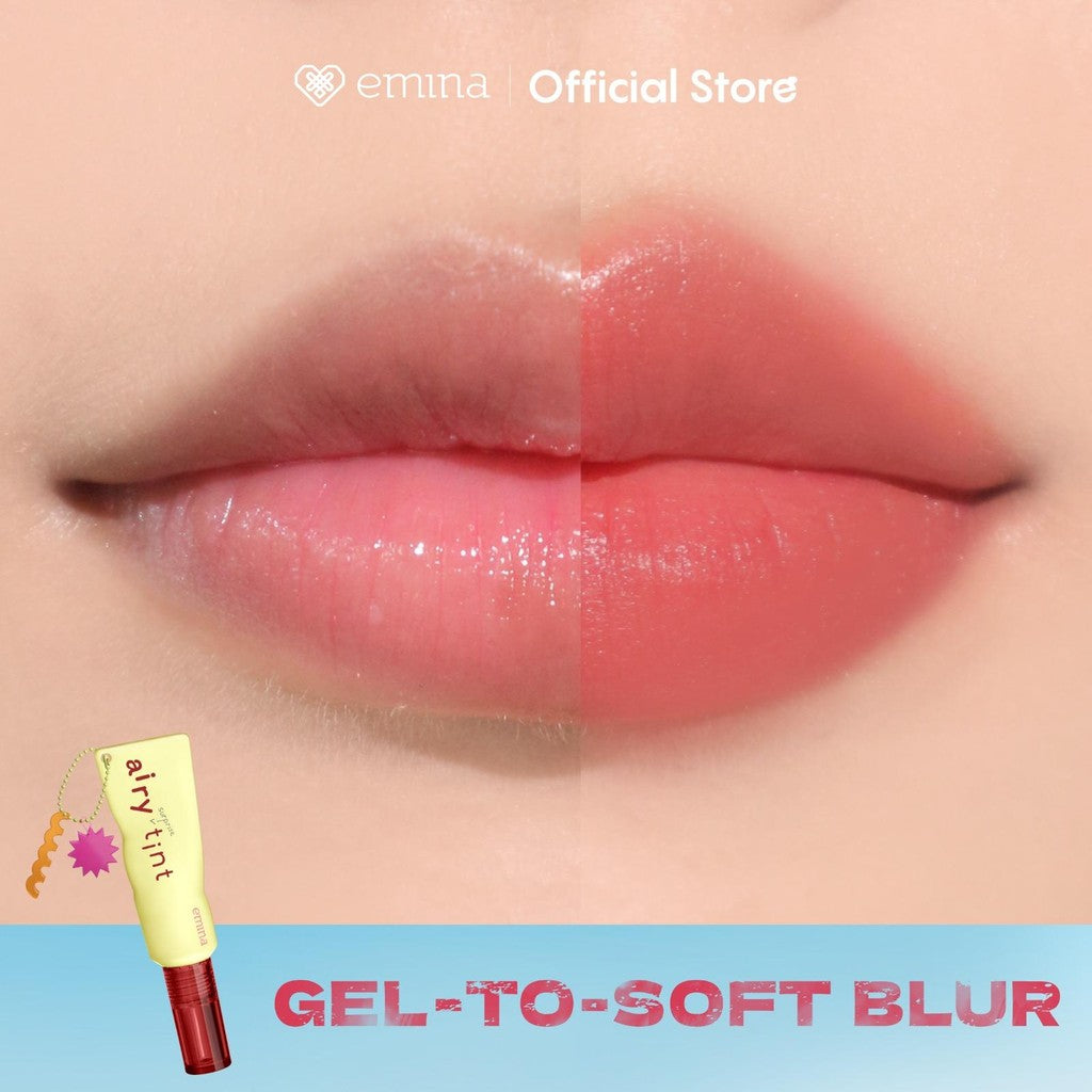Emina Airy Surprise Tint x Muzik Tiger 3 g + Keychain - Lip Tint Ringan, Longlasting, Tahan Lama, Waterproof