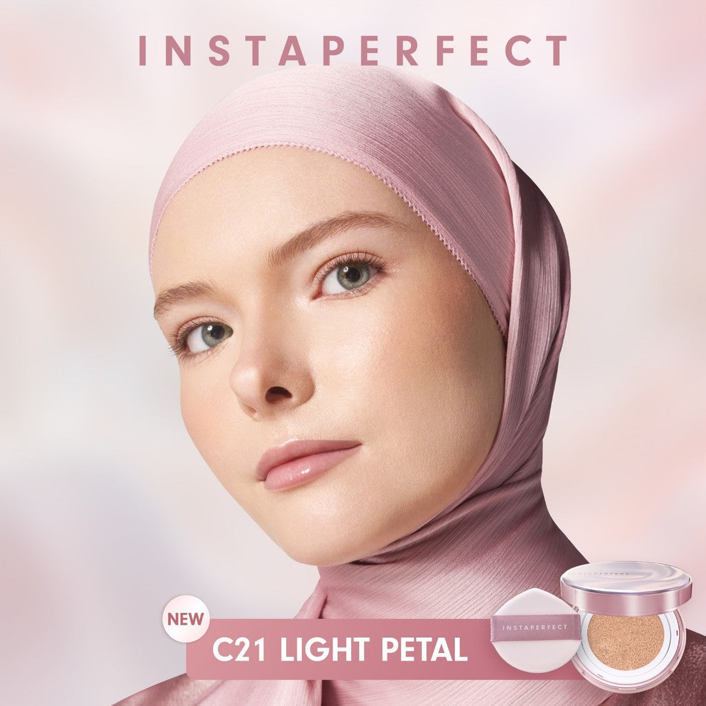 SPECIAL EDITION Instaperfect Skincover Air Cushion SPF 50++++ 11g - Make Up Cushion Foundation Blurring Semi Matte Finish (Real Skin Buildable Coverage, Transferproof, Non Comedogenic)- Bedak Foundation Tahan Lama