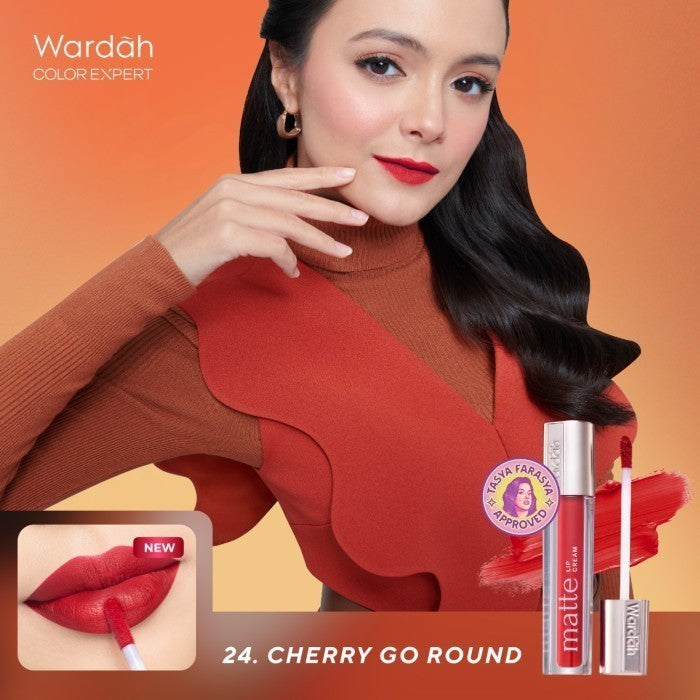MOST LOVED! WARDAH Matte Lip Cream 4 g Warna Intense dan Tahan Lama Matte Finish Teksture Creamy Liptint Lip Stain Lipstik Lip Tint Lip Matte Lipstick Lipcream Glossy Longlasting Waterproof Tahan Lama Makeup Dark Lips Two Tone Lip Library