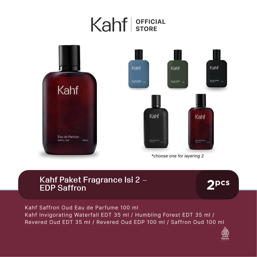 [EXCLUSIVE KAHF AFFILIATOR] Kahf Paket Fragrance isi 2 - Parfum Pria Eau de Toilette (EDT), Eau de Parfume (EDP)