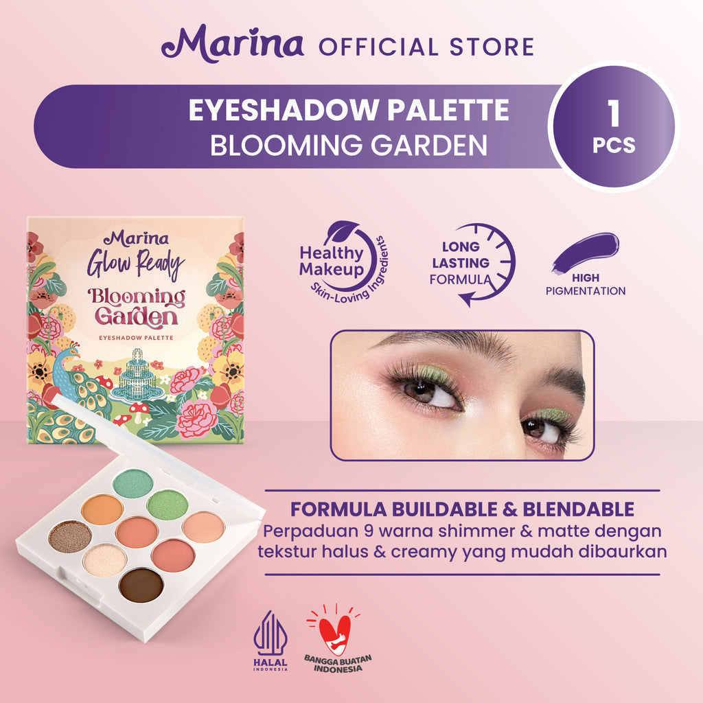 Marina Glow Ready Eyeshadow Palette Blooming Garden & Magical Nights 9g - [Exp Date : 08.2027]