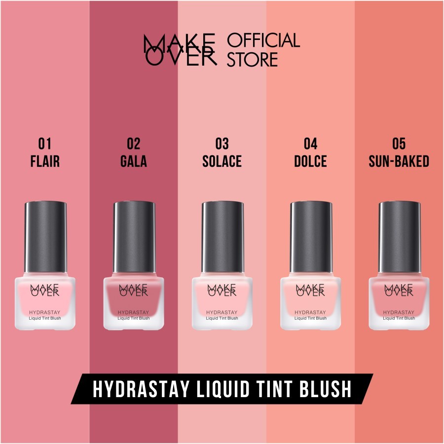 MAKE OVER Prismatic Glow Hydrate Blush Bundle: Hydrastay Prismatic Glass Cushion + Hydrastay Liquid Tint Blush - Paket Cushion Glow Blush On Tahan Lama Flawless Baru CreamBlush