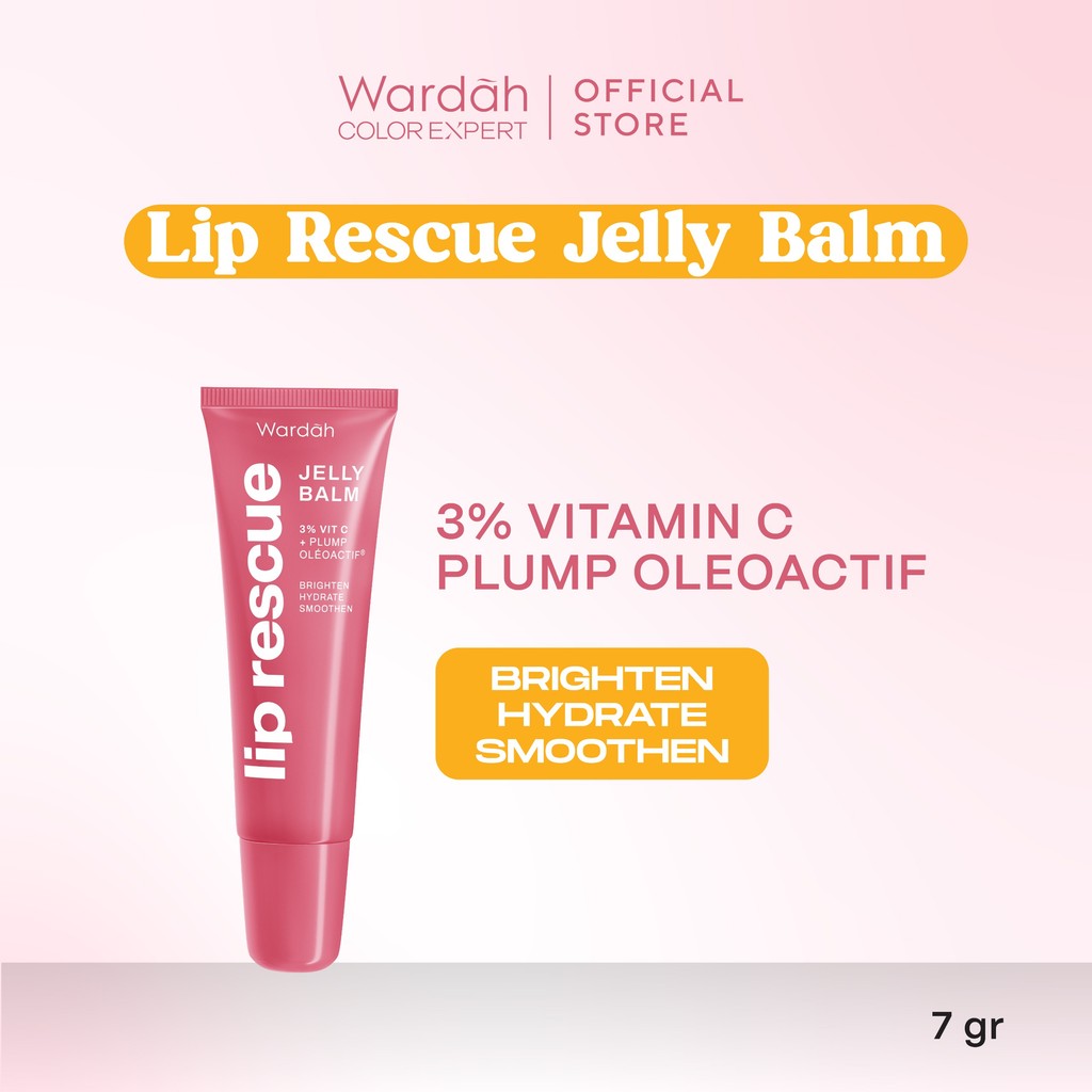 [LIP CARE MENCERAHKAN] NEW! WARDAH Lip Rescue Jelly Balm Dusty Rose - Lip Therapy, Hydrating - Mencerahkan Bibir, Bibir Sehat, Plump - Glossy, Lip Matte, Liptint, Lip Stain, Lipgloss, Lip Cream, Lip tint Waterproof -Tahan Lama - Dark Lips - Bibir Pecah