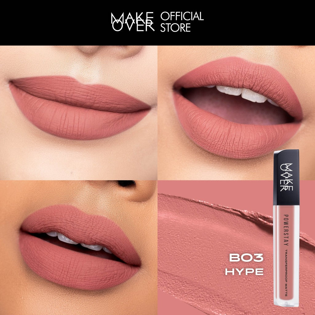 [TINTINTINWIN'S PICKS] MAKE OVER Powerstay Transferproof Matte Lip Cream - Lipcream x PANTONE Tahan Lama 14 Jam Lip Cream Tidak Kering Ringan Halus Kissproof Cocok untuk Ombre Lips Color Nude Lipstik BEST SELLER Lip Matte Lipstick 14H Make Up