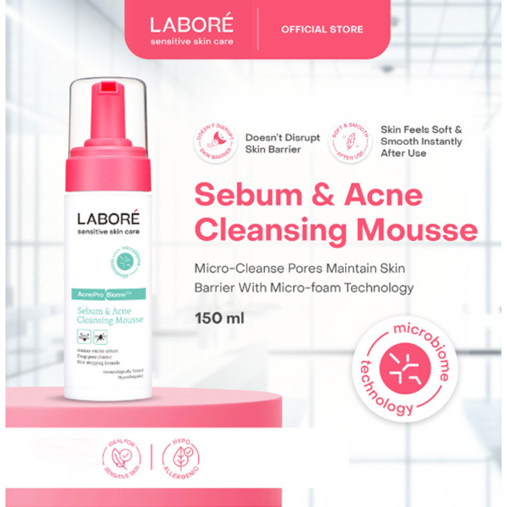 [Creator's Pick] LABORE Top Product - Sensitive Skin Care Sebum & Acne Cleansing Mousse 150 ml, Sensitive Skin Care Intensive Acne Serum 20 ml - Acne Spot Gel