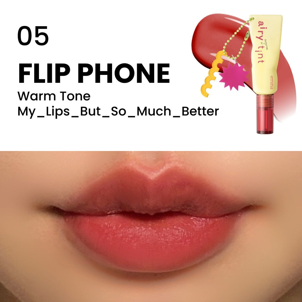 Emina Airy Surprise Tint x Muzik Tiger 3 g + Keychain - Lip Tint Ringan, Longlasting, Tahan Lama, Waterproof