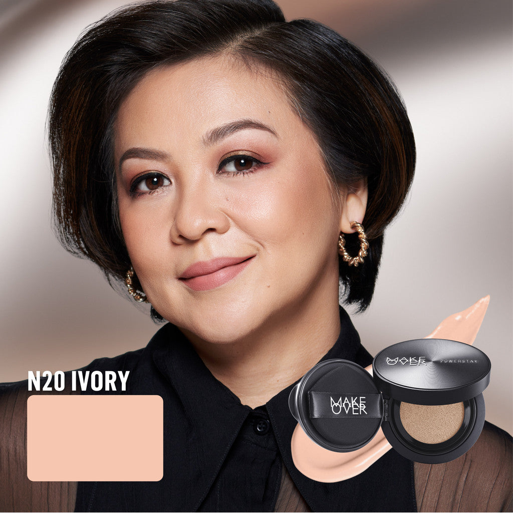 NEW! MAKE OVER Powerstay Sync Matte Cushion - Smart AI Matte Cushion High Coverage Zero Oxidation Oil Control Foundation Compact Makeup Concealer