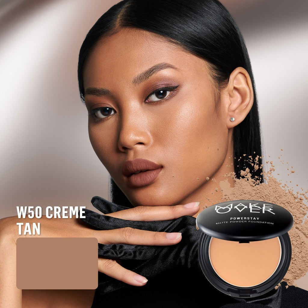 [ SPECIAL PRICE ] MAKE OVER Powerstay 24H Matte Powder Foundation -  Bedak Padat High Coverage Ringan Bedak Compact Wajah Flawless Make Up Tahan Lama 24 Jam Non-Comedogenic BEST SELLER Poreless DFW Nadya Hutagalung Pony Mira Agile Zsa Zsa Utari