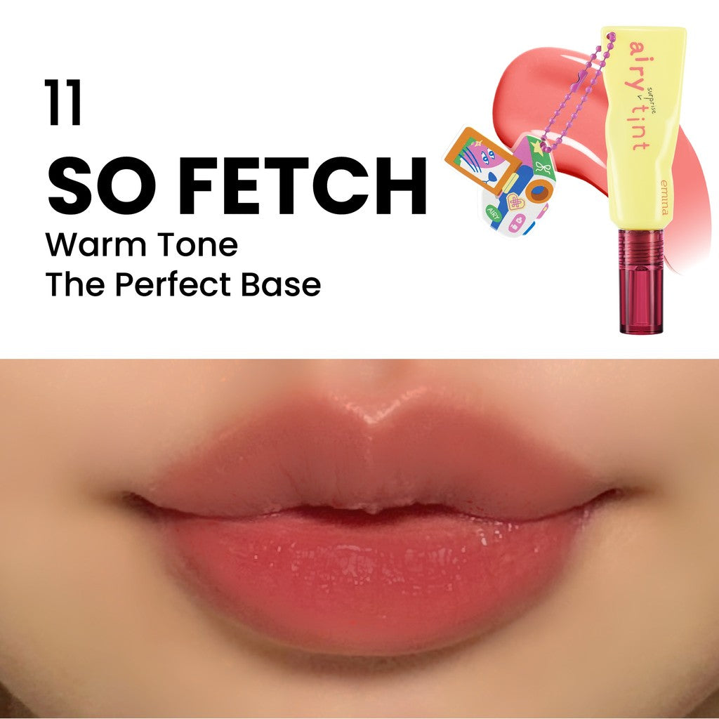 Emina Airy Surprise Tint x Muzik Tiger 3 g + Keychain - Lip Tint Ringan, Longlasting, Tahan Lama, Waterproof