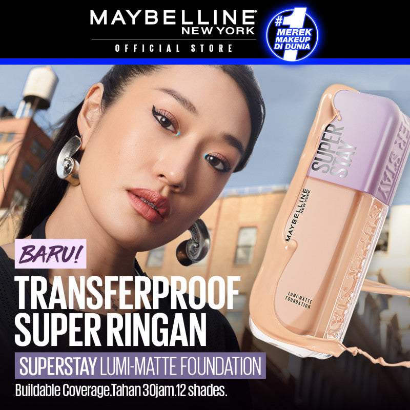 Maybelline Superstay Lumi Matte Liquid Foundation 35 mL – Buildable coverage transferproof ringan makeup tahan lama